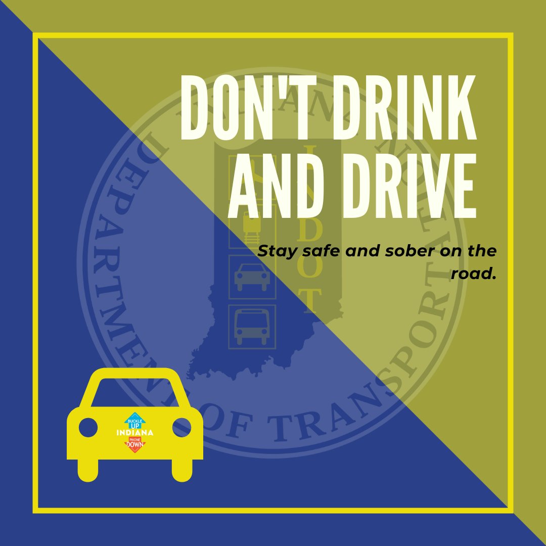 INDOT's tweet image. No one wants to spend their holiday behind bars. ❌🚗

If you&apos;re going to drink, plan to get a safe, sober ride home. Drive sober or get pulled over.