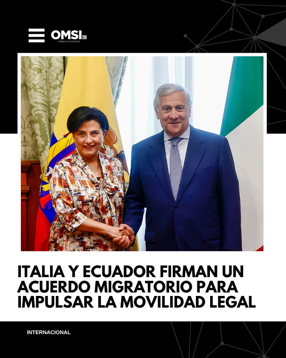 Italia y Ecuador firman acuerdo para facilitar movilidad legal y combatir la migración irregular.

Entérate: n9.cl/8538xf