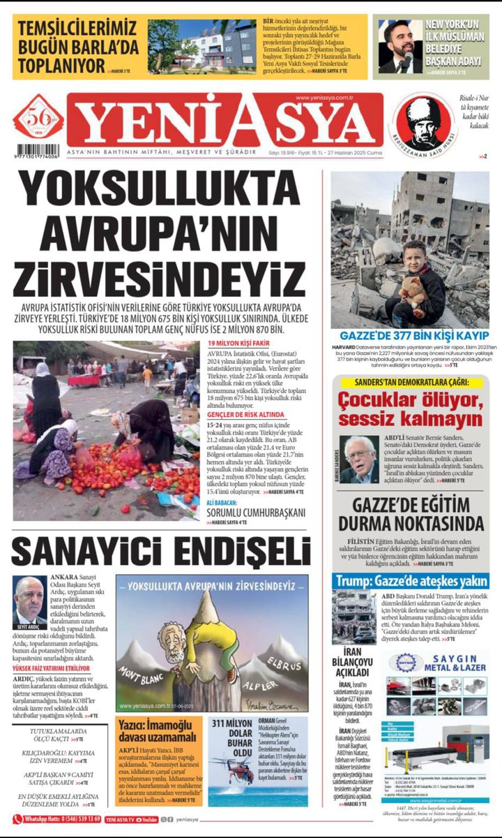 91f6811dfdee443's tweet photo. #ManşetlerleYeniAsya https://t.co/sKMHK684gN