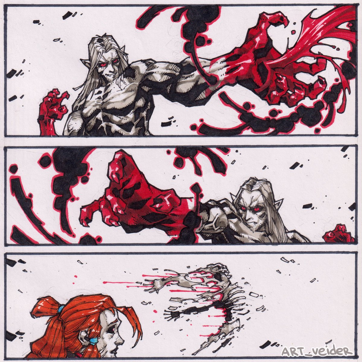 artveider's tweet image. Panny Flame & Morrigan Crow page 5 #art #comic #characterdesign #draw #fantasy #sketch