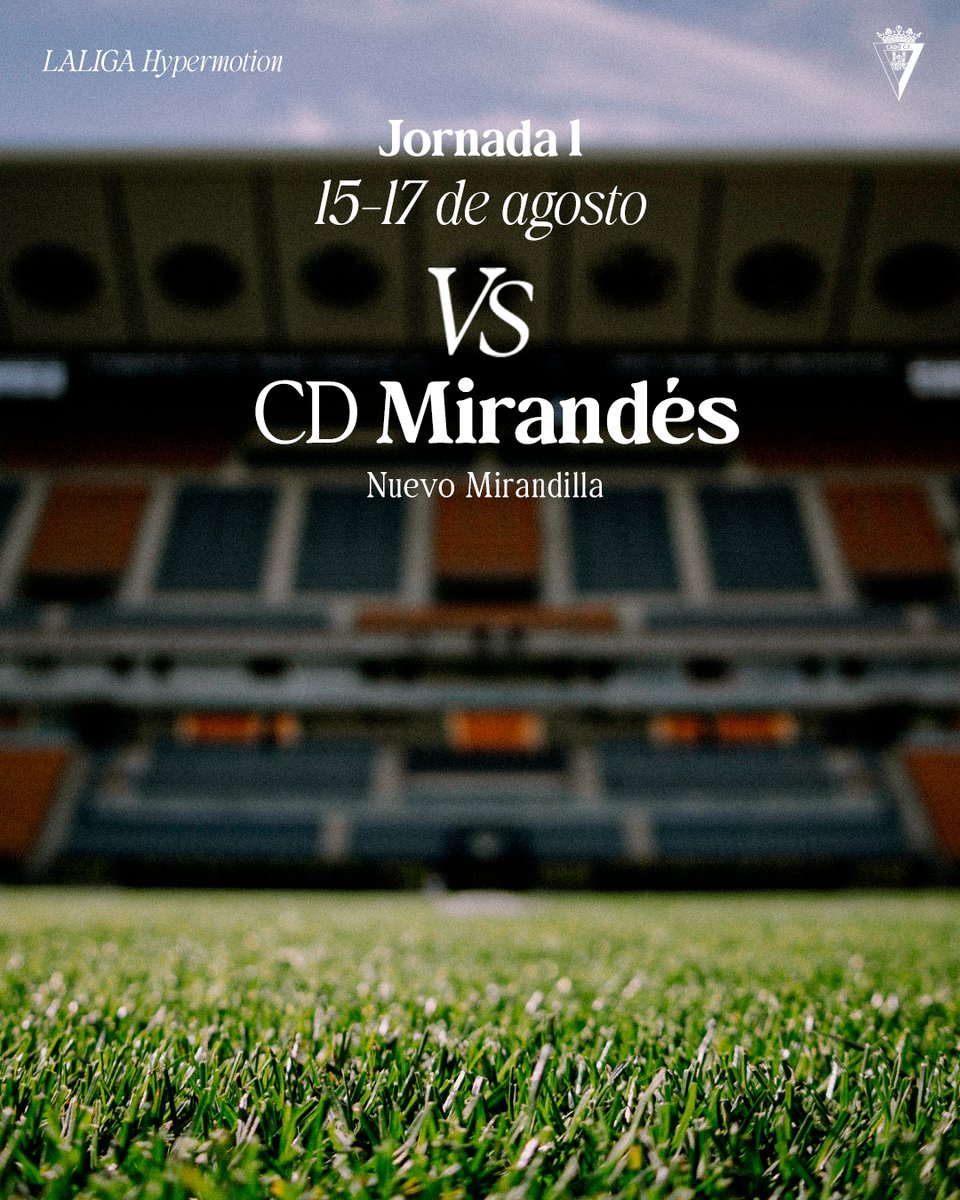 🔛 ¡Inauguraremos la próxima temporada en <a href="/LaLiga2/">LALIGA HYPERMOTION</a> recibiendo al <a href="/CDMirandes/">Club Deportivo Mirandés</a>!

🗓️ El partido se jugará el fin de semana del 15 al 17 de agosto en el Nuevo Mirandilla.