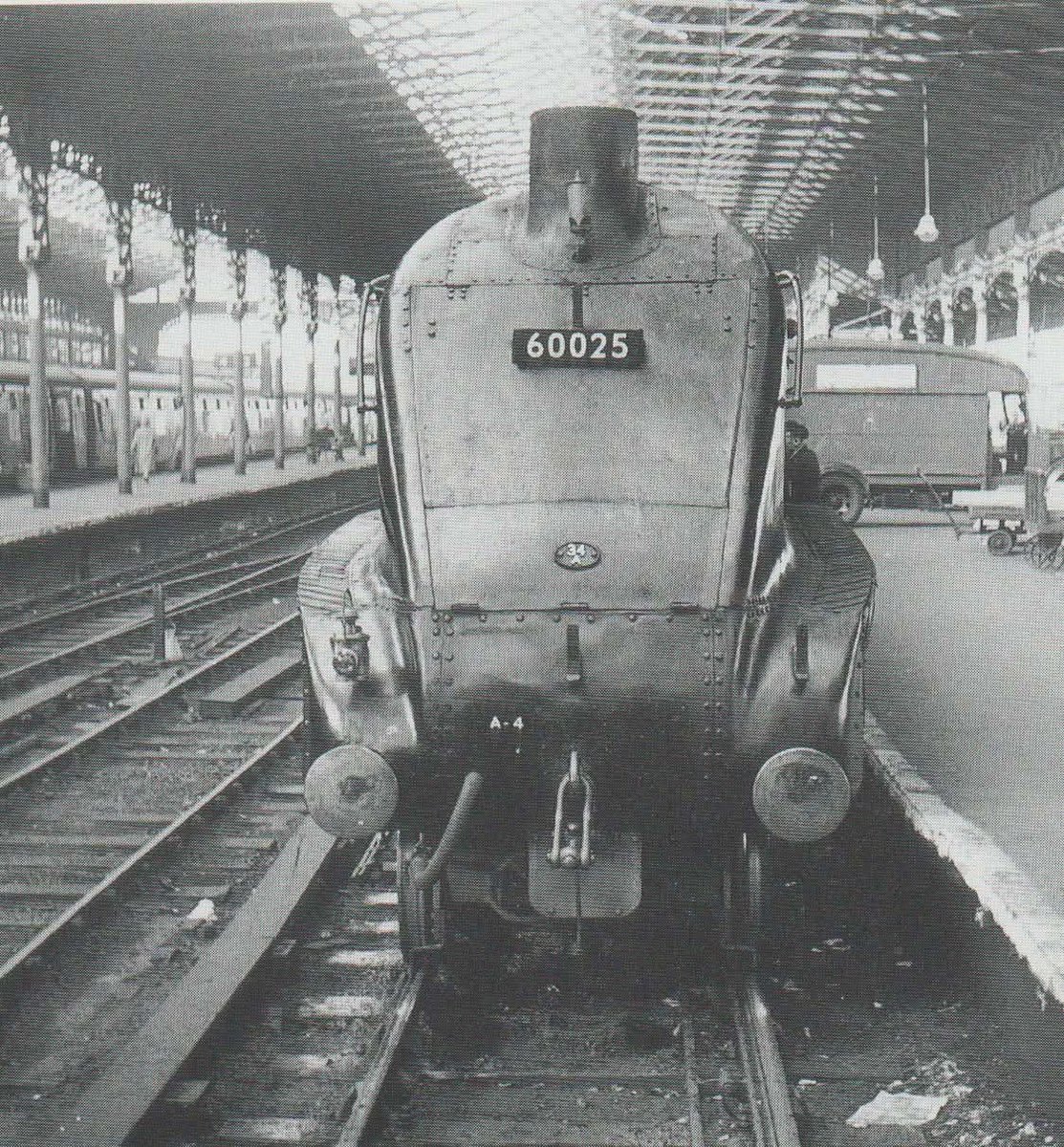 Top Shed A4 60025 Falcon as just arrived at Leeds Central from Kings Cross on 4 September 1962 (Peter Rose)