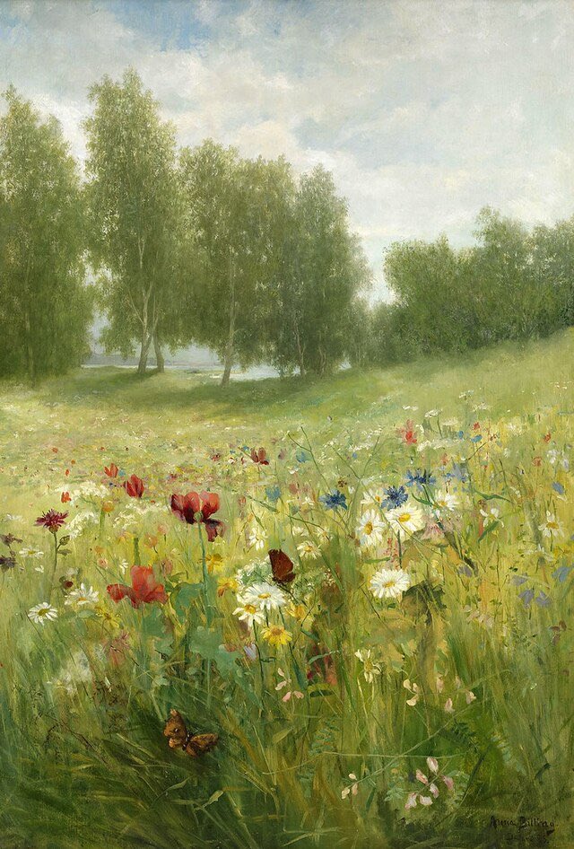 The seeds of summer’s reign push forth,  
The heart of the earth takes flight,  
Fields exhale, their breath a fertile song, 
Endless days bathed in golden rays,
Grasses shimmer green &amp; bright,
Wildflowers sway in gentle breezes,  
Honeyed scents perfume the air,  
Time unfolds