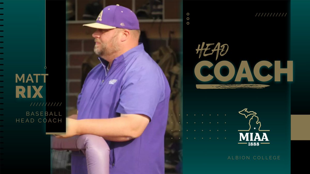 #D3MIAA Sports (@miaa1888) on Twitter photo Matt Rix named Head Baseball Coach at Albion ⚾
Read the <a href="/gobrits/">Albion Athletics</a> release at bit.ly/4lxJmVw.
#D3MIAA #MIAAbaseball #GreatSince1888 Matt Rix named Head Baseball Coach at Albion ⚾
Read the <a href="/gobrits/">Albion Athletics</a> release at bit.ly/4lxJmVw.
#D3MIAA #MIAAbaseball #GreatSince1888