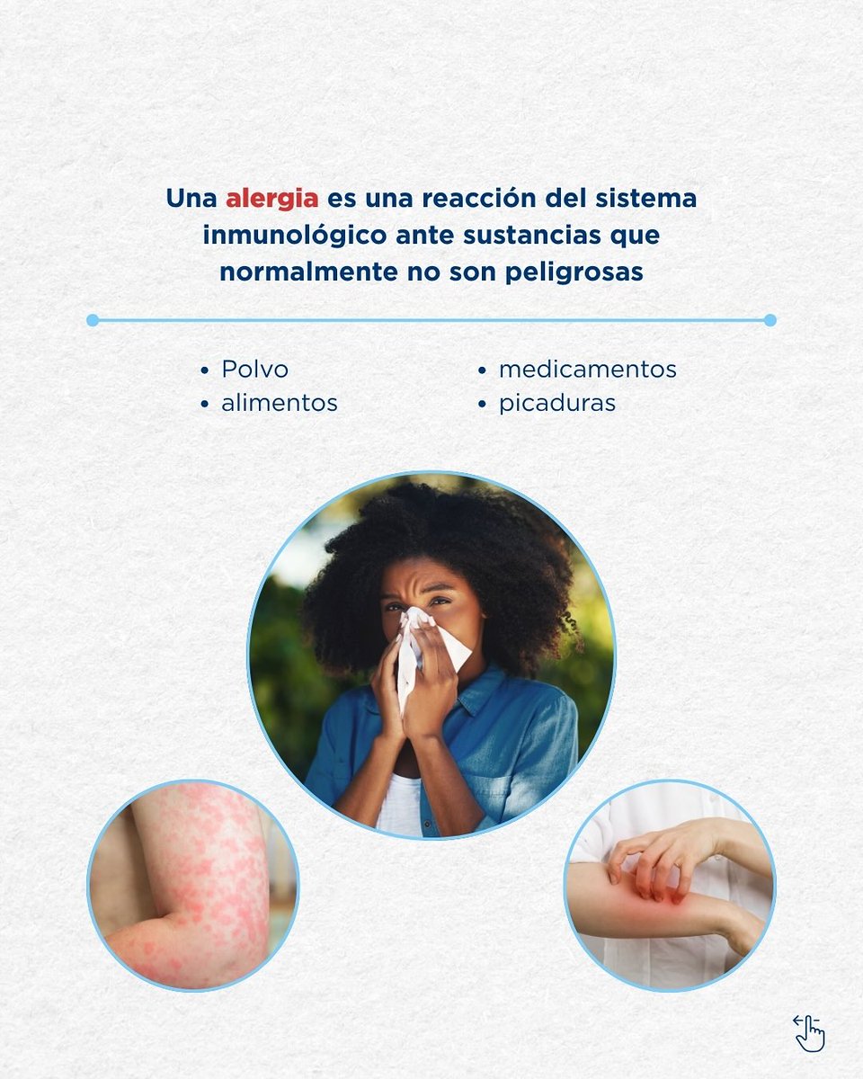 Una alergia puede parecer algo leve pero no lo es.

En esta Semana Mundial de la Alergia, te contaremos cómo prevenir, identificar y actuar ante una reacción alérgica.

👉 Desliza y conoce más sobre este tema.

#SemanaMundialdelaAlergia
