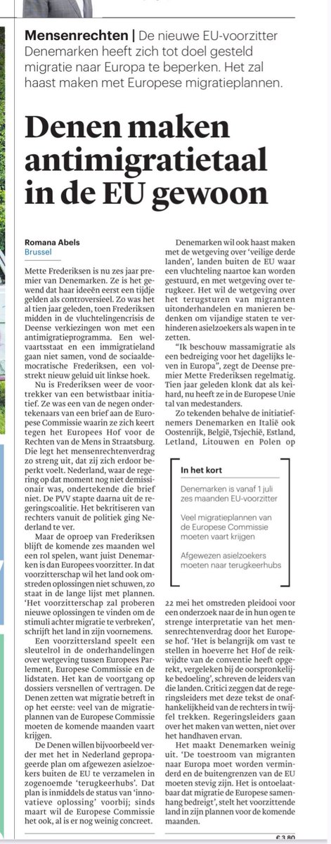 René Kemp ⭐ (@rkemp59) on Twitter photo 'Ik zie massaimmigratie als bedreiging voor het dagelijks leven in Europa.'
Ik kijk met bewondering naar Denemarken waar de sociaaldemocraten onder premier Mette Frederiksen aan de macht zijn. 
Dit is links zoals het zou moeten zijn. 'Ik zie massaimmigratie als bedreiging voor het dagelijks leven in Europa.'
Ik kijk met bewondering naar Denemarken waar de sociaaldemocraten onder premier Mette Frederiksen aan de macht zijn. 
Dit is links zoals het zou moeten zijn.