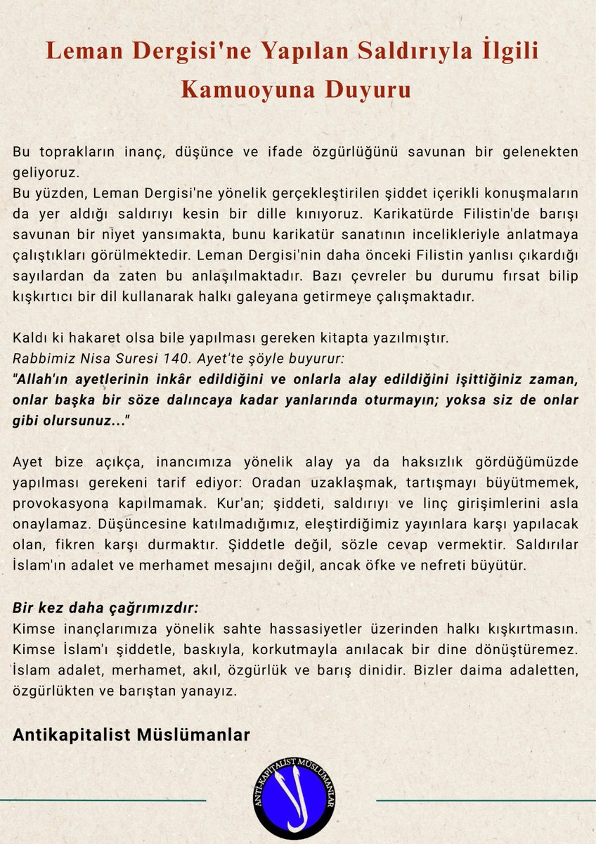 Leman Dergisi ile ilgili gündeme dair: