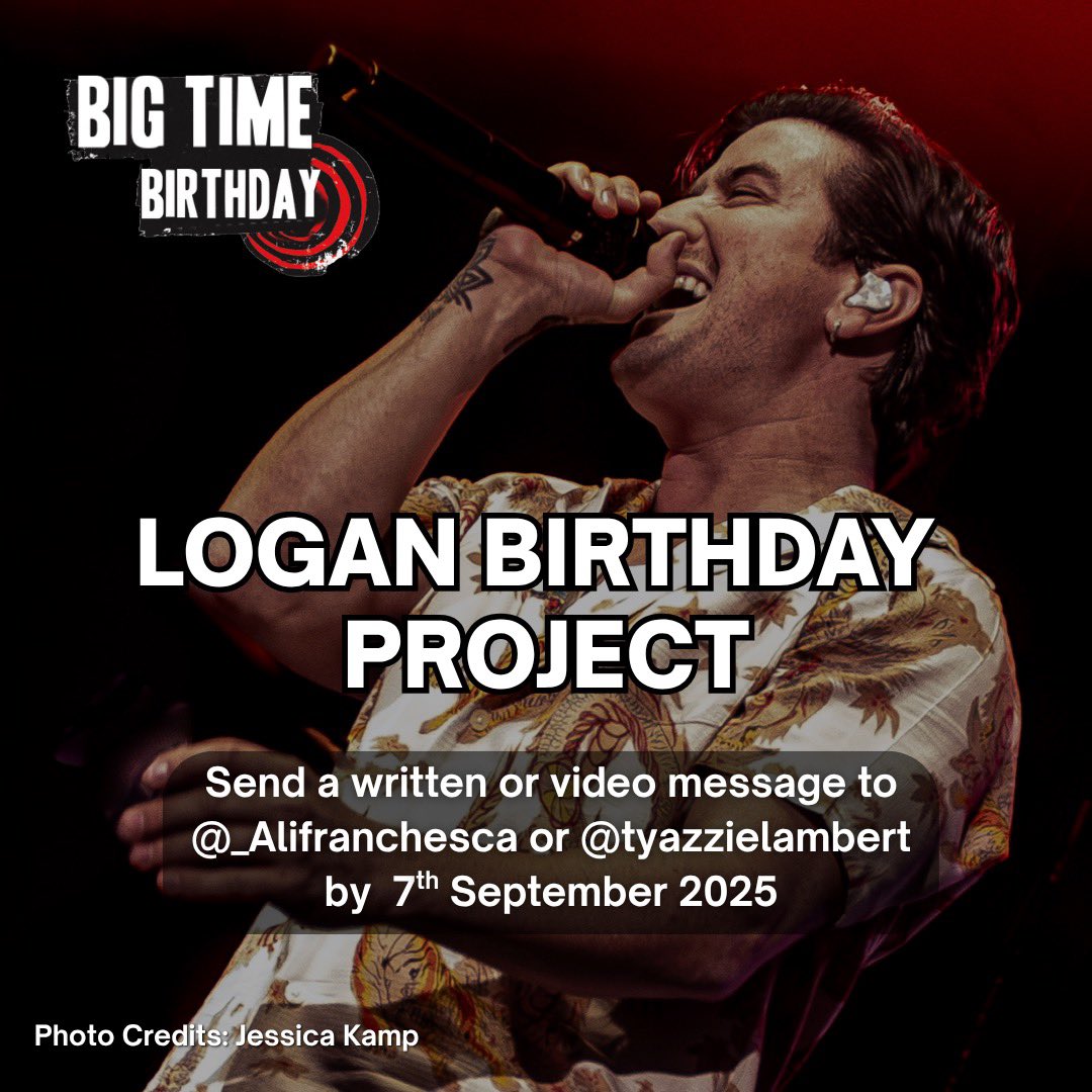 _Alifranchesca's tweet photo. 🖤LOGAN BIRTHDAY PROJECT🖤

After last year's success, @tyazzielambert and I are doing another Logan Birthday Project!

We'd love for fans to send a message/video message🎉

Please share this tweet so that we can get as many people involved as possible!

Deadline 7th September⏰ https://t.co/4RaxtExKtH