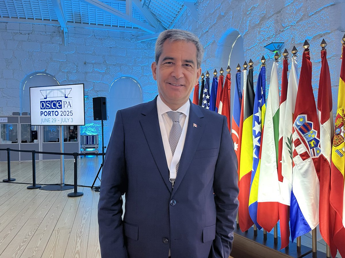 PierrePaulHus's tweet image. Je participe aux débats de l’@OSCE qui ont lieu jusqu’à jeudi au Portugal. Nous votons sur des résolutions concernant l’Ukraine, la bande de Gaza, le terrorisme et la sécurité maritime qui est un enjeu prioritaire pour le Canada.