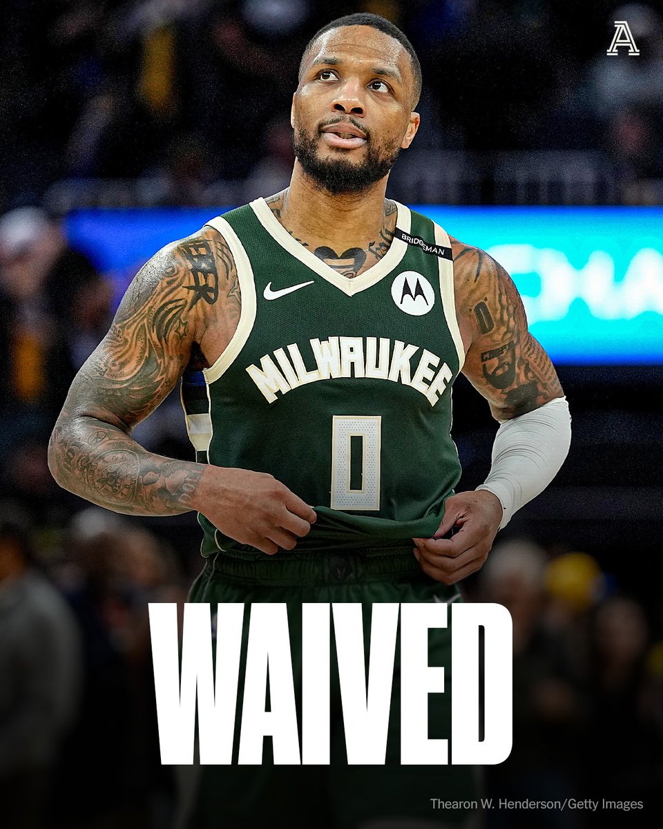 BREAKING: The Milwaukee Bucks are waiving Damian Lillard, who is currently rehabilitating a torn Achilles tendon, sources tell <a href="/joevardon/">Joe Vardon</a>.
