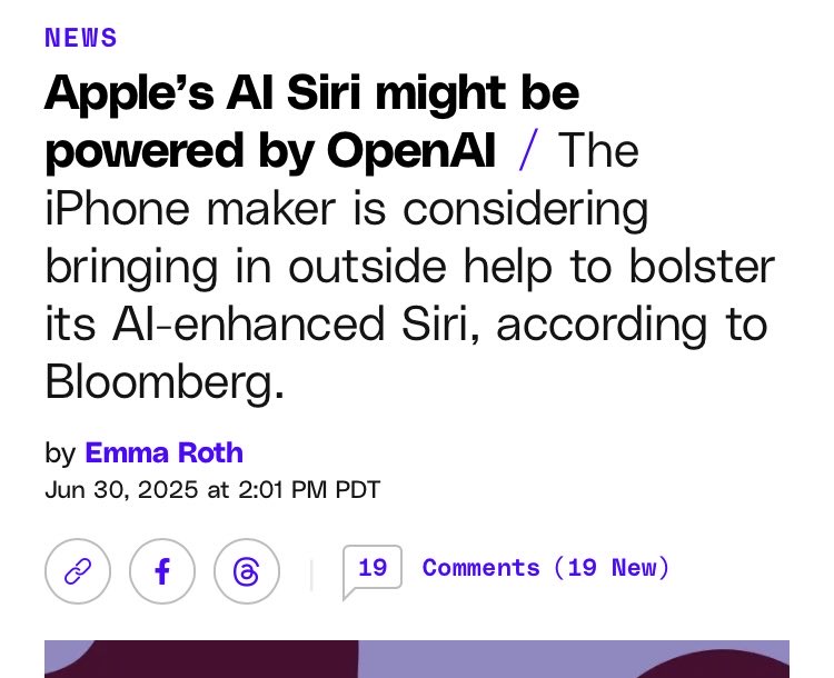 ElChingon185840's tweet image. $ICP : Apple looking at OpenAI, and we know that Sam Altman is looking at the #Dfinity team. Put the pieces together…tick tock 🔥

theverge.com/news/695461/ap…
