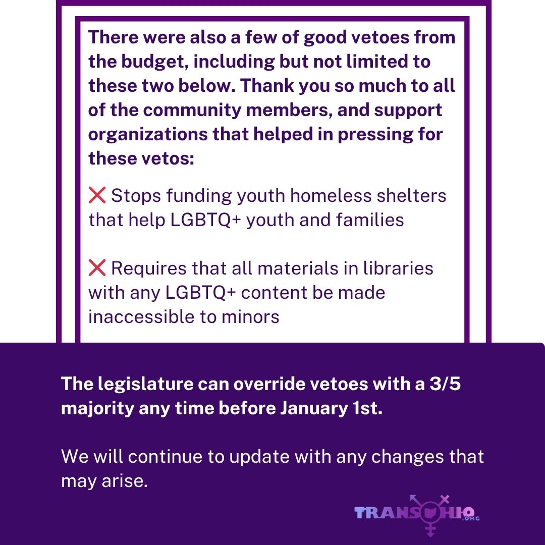 Last night, DeWine signed the budget including the binary sex definition

There are potentially far-reaching consequences, without clear details on which state services will be affected or how

We are advising people to consider contingency preparations for IDs &amp; state services