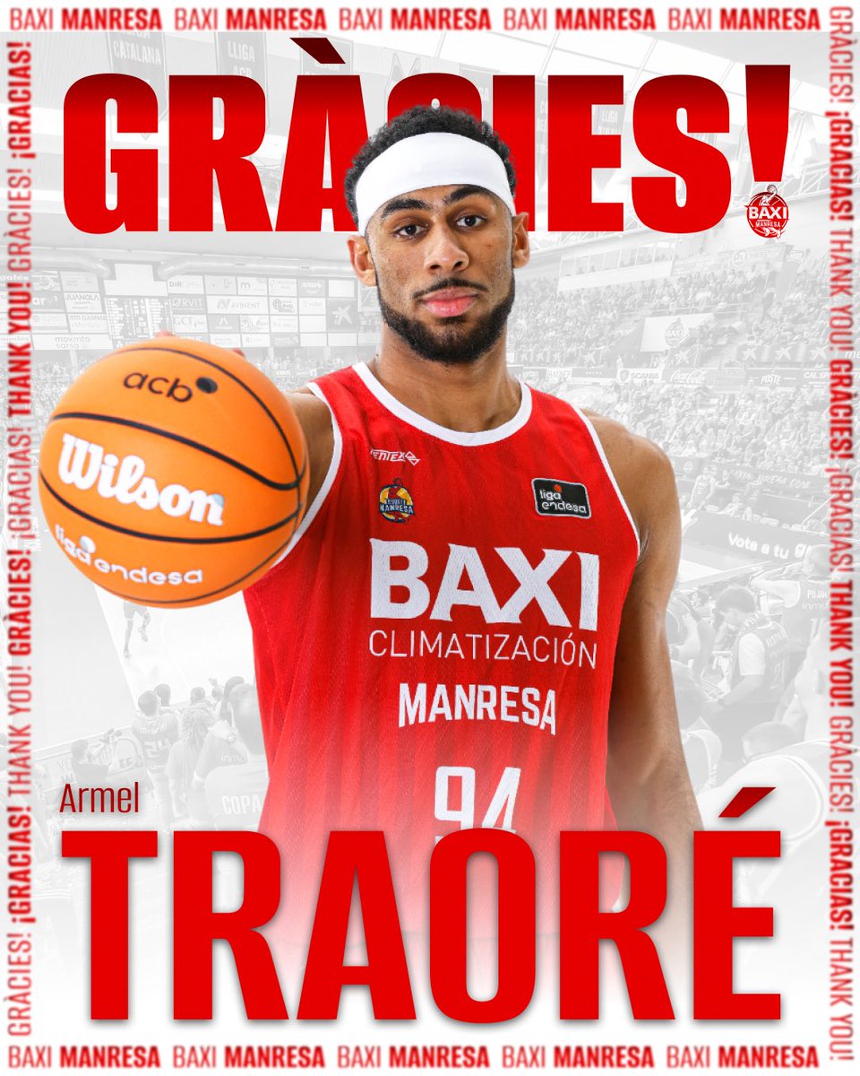 BAXI Manresa (@basquetmanresa) on Twitter photo ๐ Armel Traorรฉ i el BAXI #Manresa acorden la desvinculaciรณ del jugador
๐ค Molta sort i grร cies, Armel!
โค๏ธ Merci et bonne chance, <a href="/Armel_Traor35/">Armel Traorรฉ</a>! ๐ Armel Traorรฉ i el BAXI #Manresa acorden la desvinculaciรณ del jugador
๐ค Molta sort i grร cies, Armel!
โค๏ธ Merci et bonne chance, <a href="/Armel_Traor35/">Armel Traorรฉ</a>!