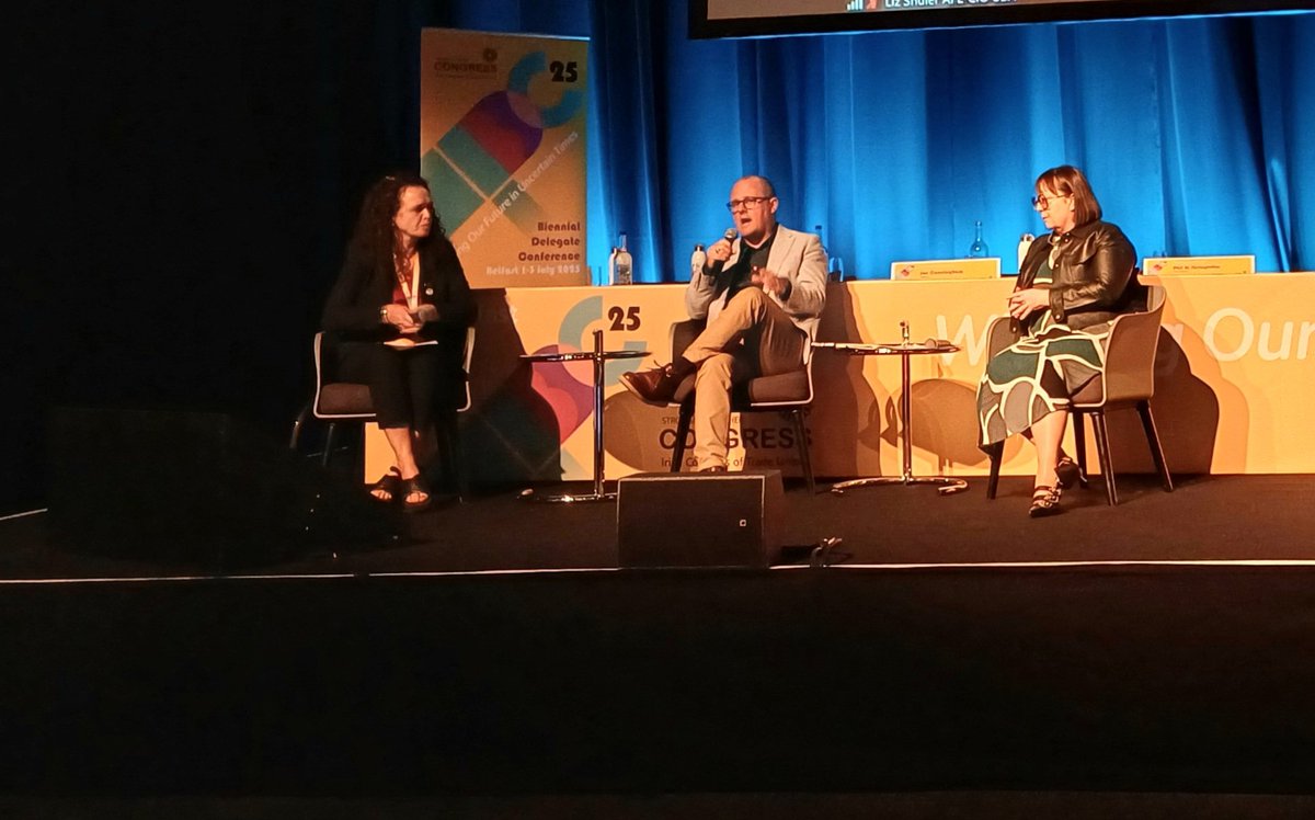 TUCGlobal's tweet image. &apos;Unions &amp;amp; UK&apos;s Employment Rights Bill will deliver workers the decent conditions they need

Reform voted against the Employment Rights Bill, they don&apos;t stand for workers&apos; interests&apos;

@nowak_paul @ICTU Congress panel on fighting the far right, Belfast @EstherLynchs @LizShuler