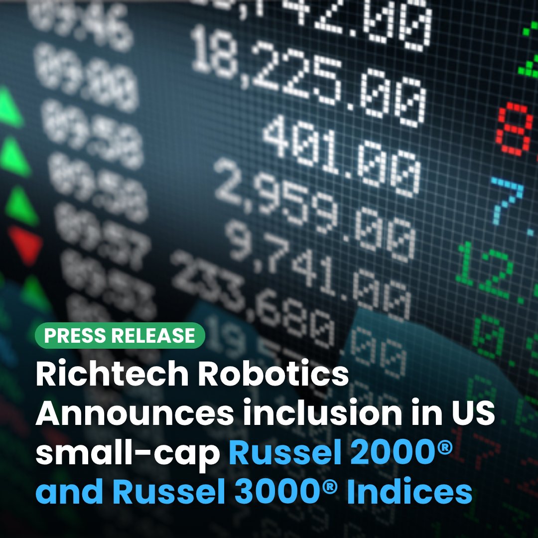 RichtechRobots's tweet image. We are proud to announce that Richtech Robotics has been included in the US small-cap Russell 2000® Index and broader Russell 3000® Index.
The inclusion, which took effect after the US market closed on June 27, 2025, resulted from the 2025 Russell Index reconstitution. This…
