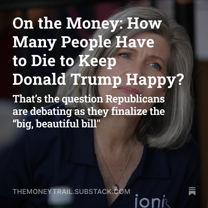 New from Money Trail: Economist Dean Baker critiques the GOP’s truly ugly “big, beautiful bill.” themoneytrail.substack.com/p/on-the-money…
