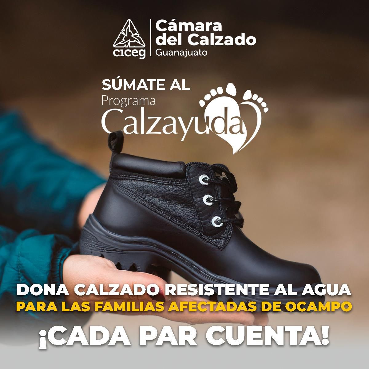 cicegGTO's tweet photo. 👢 La industria del calzado puede marcar la diferencia.
Las inundaciones en Ocampo, Guanajuato han dejado a muchas familias vulnerables. Desde CICEG, activamos la campaña #Calzayuda para donar calzado resistente al agua: botas, zapatos cerrados y más.
🤝 Si puedes unirte a esta causa, acércate a CICEG o escríbenos:
✉ calzayuda@ciceg.org
📞 Lic. Lupita Escobar – 477 152 9000 ext. 9107
Estaremos recibiendo apoyos hasta el jueves 3 de julio.
¡Cada par cuenta!
#Calzayuda #IndustriaSolidaria #CICEG #FuerzaOcampo #ResponsabilidadSocial
