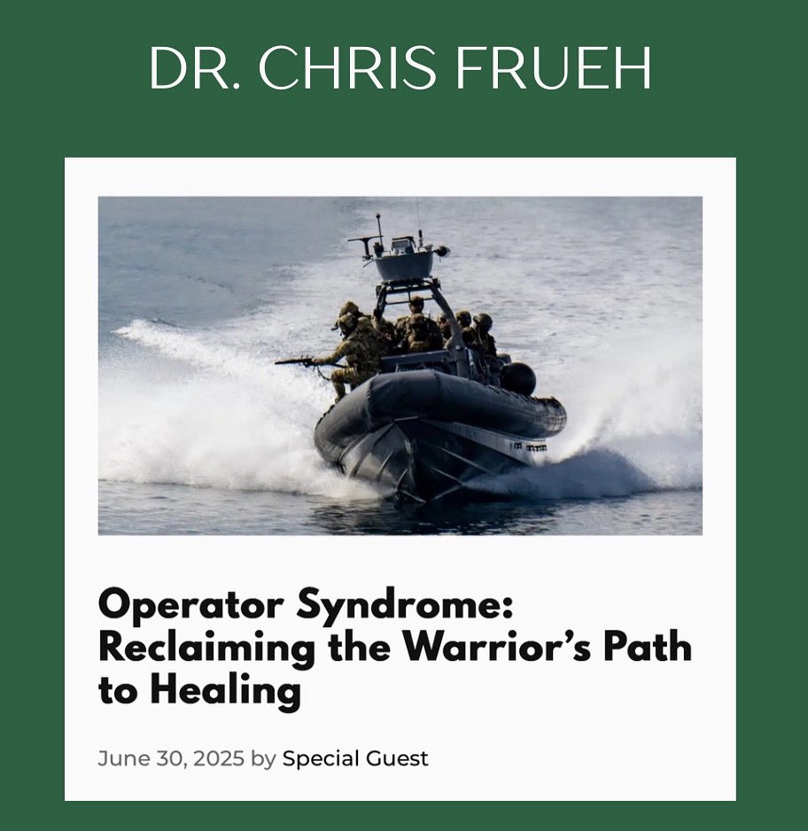 OSFoundationInc's tweet image. Check out ‘part four’ of this four part article series published by our Clinical Director, Dr. Christopher Frueh on Operator Syndrome.
havokjournal.com/culture/milita…