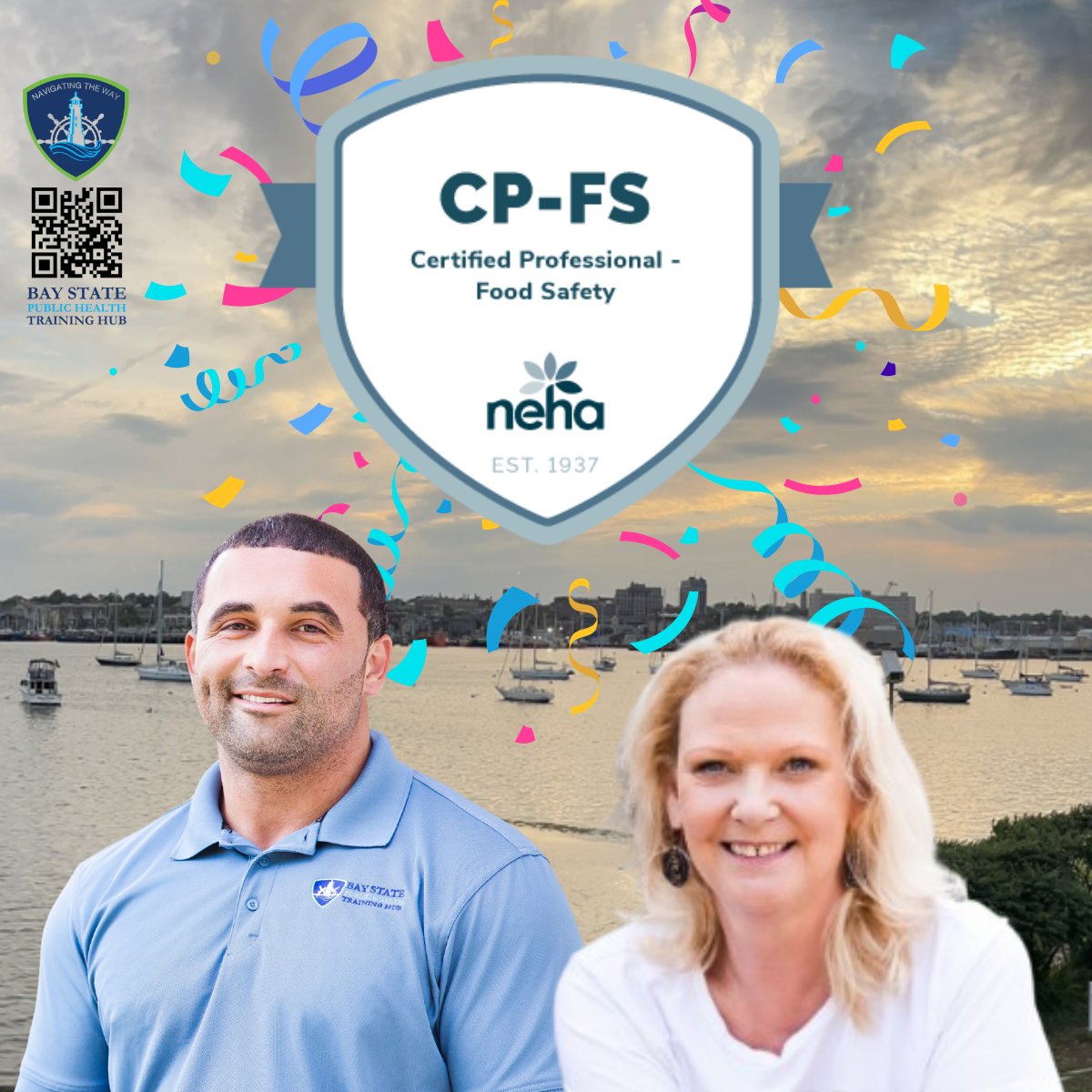 Bay State Public Health Training Hub (@baystatehub) on Twitter photo It is with great pride & pleasure to announce that both Margaret Juneau, CP-FS & Joshua Montella have successfully passed the Certified Professional - Food Safety exam, and have been awarded the CP-FS credentials through <a href="/nehaorg/">National Environmental Health Association (NEHA)</a>
#PublicHealthMatters
#LocalPublicHealth It is with great pride & pleasure to announce that both Margaret Juneau, CP-FS & Joshua Montella have successfully passed the Certified Professional - Food Safety exam, and have been awarded the CP-FS credentials through <a href="/nehaorg/">National Environmental Health Association (NEHA)</a>
#PublicHealthMatters
#LocalPublicHealth