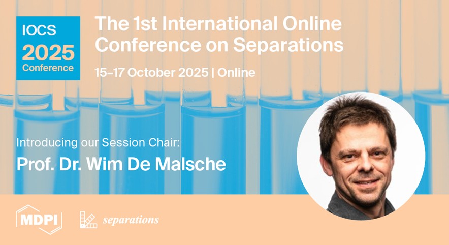 Separations MDPI (@sep_mdpi) on Twitter photo 📢 The 1st International Online Conference on Separations has determined its S3 session chair, Prof. Dr. Wim De Malsche from the Vrije Universiteit Brussel!
 
Meet him and engage with the latest research on 15-17 October 2025.
Find out more: brnw.ch/21wTOL6. 📢 The 1st International Online Conference on Separations has determined its S3 session chair, Prof. Dr. Wim De Malsche from the Vrije Universiteit Brussel!
 
Meet him and engage with the latest research on 15-17 October 2025.
Find out more: brnw.ch/21wTOL6.