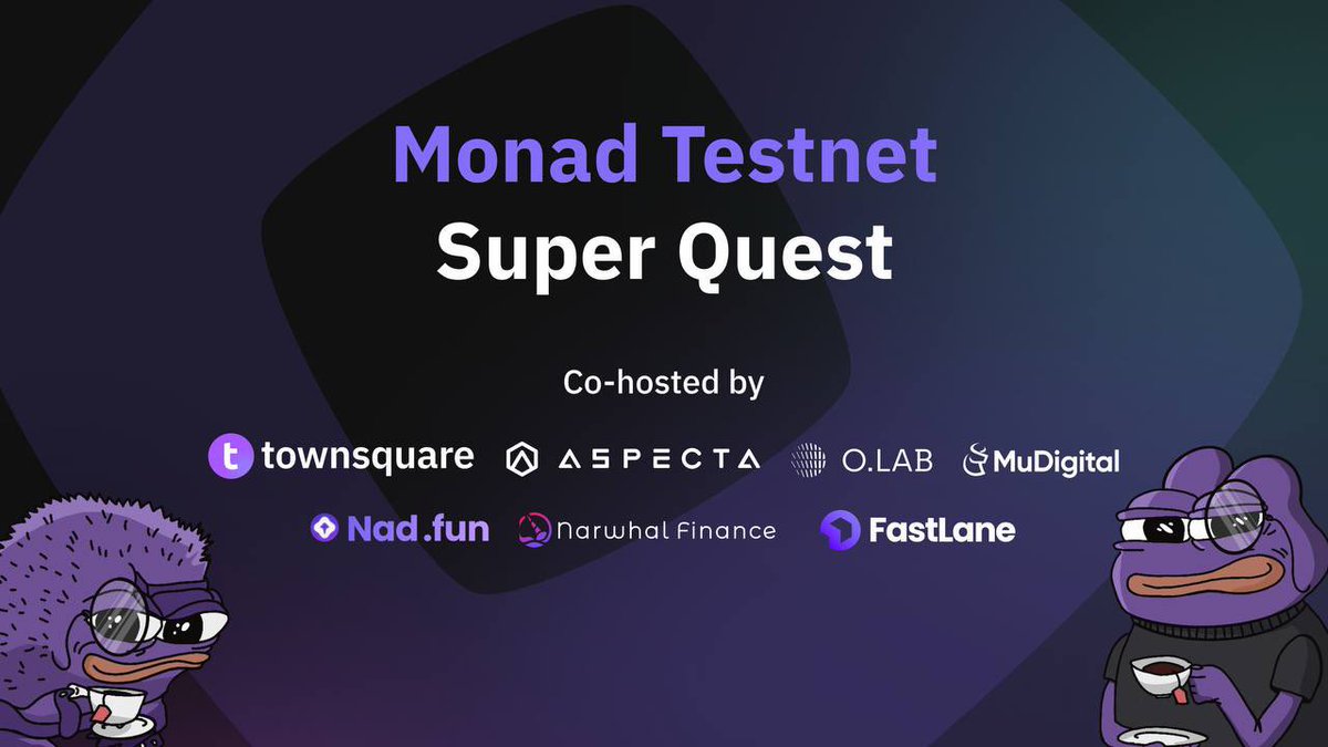 Narwhal Finance ♓ (@narwhal_finance) on Twitter photo We’re teaming up with some OG Monad projects for the 1st-ever Monad Testnet Quest Campaign!
For real Nads and testnet users only😉
💪Powered by <a href="/GalxeQuest/">Galxe Quest</a>
🔗Join here: app.galxe.com/quest/NarwhalF…
Our legend cohosts:
<a href="/TownSquarexyz/">townsquare ❏ | LIVE ON MONAD TESTNET</a> <a href="/opinionlabsxyz/">Opinion ⁒</a> <a href="/MuDigitalHQ/">Mu Digital</a> <a href="/naddotfun/">Nad.fun</a> We’re teaming up with some OG Monad projects for the 1st-ever Monad Testnet Quest Campaign!
For real Nads and testnet users only😉
💪Powered by <a href="/GalxeQuest/">Galxe Quest</a>
🔗Join here: app.galxe.com/quest/NarwhalF…
Our legend cohosts:
<a href="/TownSquarexyz/">townsquare ❏ | LIVE ON MONAD TESTNET</a> <a href="/opinionlabsxyz/">Opinion ⁒</a> <a href="/MuDigitalHQ/">Mu Digital</a> <a href="/naddotfun/">Nad.fun</a>