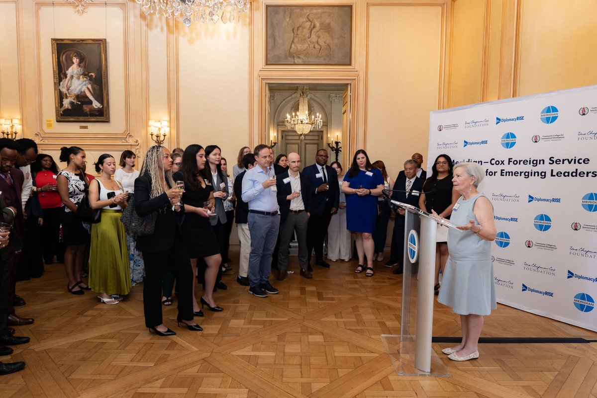 MIC_Exchanges's tweet image. The future of U.S. diplomacy depends on agile, well-prepared leaders. Our 2025 #DiplomacyRISE Networking Reception brought Meridian-Cox Foreign Service Fellows together with diplomats and global affairs experts to build lasting connections and opportunities into the Foreign…