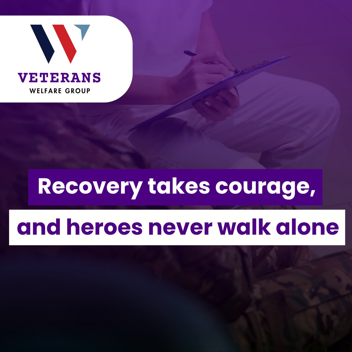 At Veterans Welfare Group, we’re dedicated to supporting service leavers and veterans with the tools, resources, and guidance they need to rebuild, recover, and thrive. 

From mental health support to rehabilitation programs, we’re proud to stand alongside you through each phase