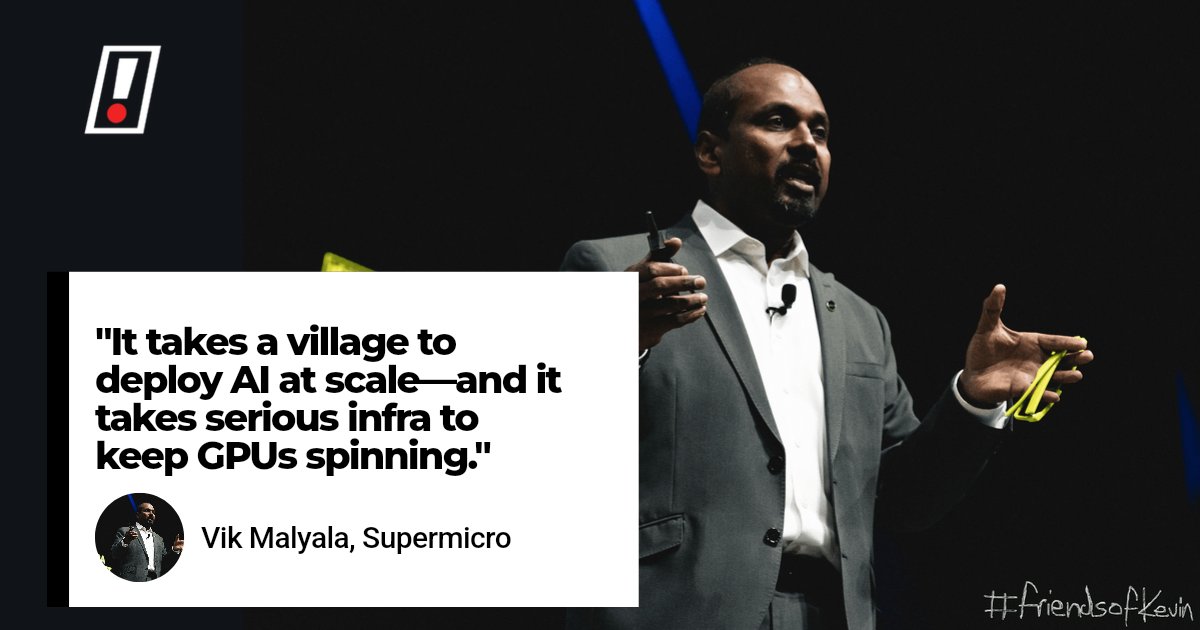 IgniteGTM's tweet image. Deploying AI at scale isn’t just about tech—it’s about teamwork. Vik Malyala says it best: active GPUs need strong infra. Partnering smart is key. How are you building your AI ecosystem?
#AI #Infrastructure #Collaboration #Supermicro #TechInnovation