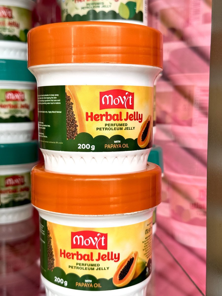 Movit herbal jelly papaya is one of those product I would recommend from Movit , this is it!
I have personally used it and seen the results. Smooth, nourished, irritation-free skin every time. It works to perfection.❤️Find it in all shops country wide &amp; in their African markets!