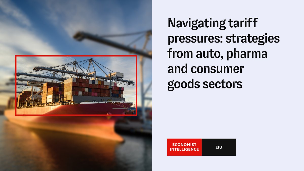Tariff volatility is reshaping global supply chains across leading sectors. Join EIU's upcoming webinar on Wednesday, July 2nd to understand the distinct pressures faced and the calculated trade-offs businesses are making in response. Register today: econgrp.co/VQ