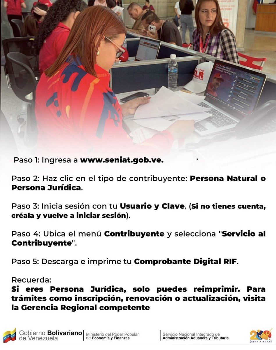 Sabes cuáles son los pasos para obtener el Comprobante Digital RIF??  @seniat_oficial