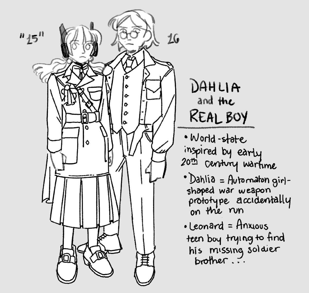 samsheadraws's tweet photo. dahlia and leonard on a journey to stop a war meanwhile they're both like 15 it's GREAT--  

#OCs https://t.co/hwwhxtpi95