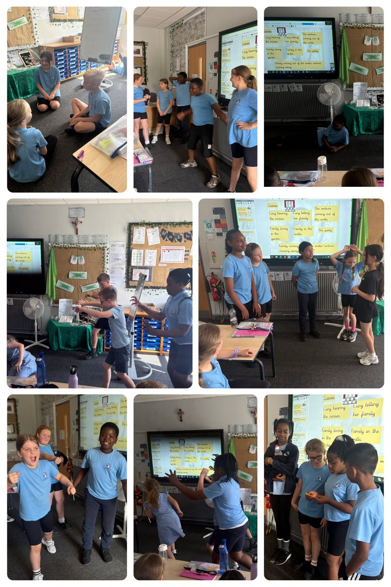 🎭 In Year 4 English lessons, we’ve been exploring Wolves in the Walls through drama. We acted out the story and using freeze frames and hot seating, pupils considered the thoughts, feelings and actions of the characters, as they work towards writing their own monologues. 🐺