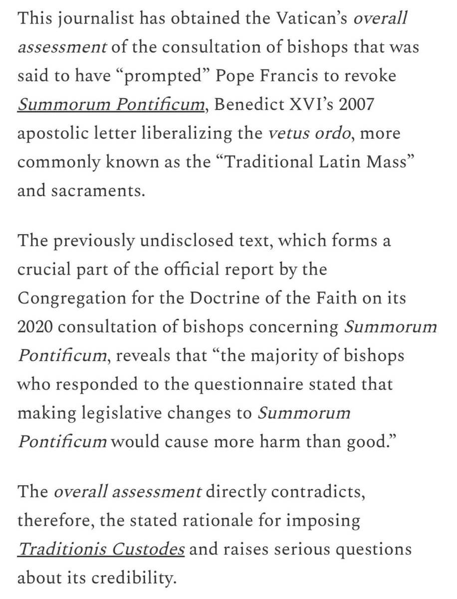 TridentineBrew's tweet photo. Now that it has been revealed that the whole basis for restricting the Traditional Latin Mass was a lie (the bishops said restrictions would be harmful, NOT helpful), let’s pray that @Pontifex reverses this ideologically driven policy from Pope Francis. https://t.co/JR1fwswqEH