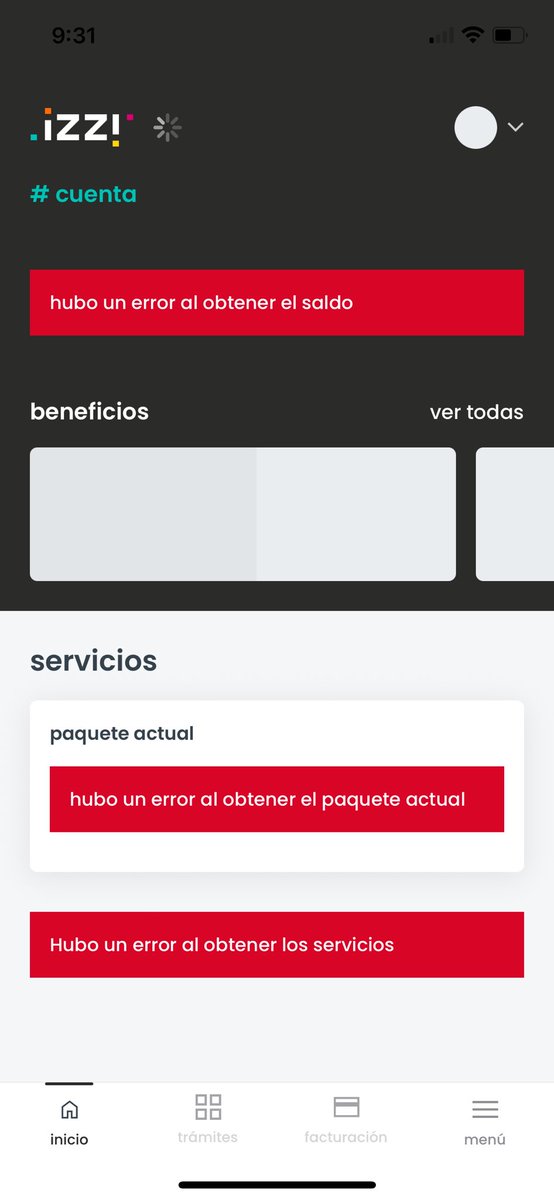 virgilioa's tweet photo. @izzi_mx intentas accesar a tu cuenta servicios en la app y esto obtiene, no puedes ni llamar para pagar https://t.co/MkFzQOSQ4s