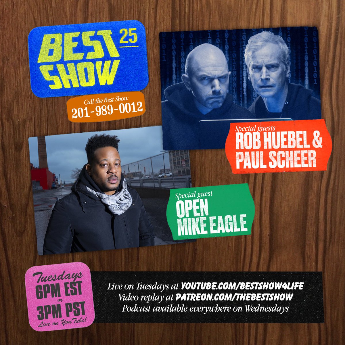 bestshow4life's tweet image. Today on THE BEST SHOW:
💻 @paulscheer & @robhuebel from @watchdarkweb in the studio!
🎤 @OpenMikeEagle1 previews his new album and tour!
Watch live at 6pm EST / 3pm PST on YouTube