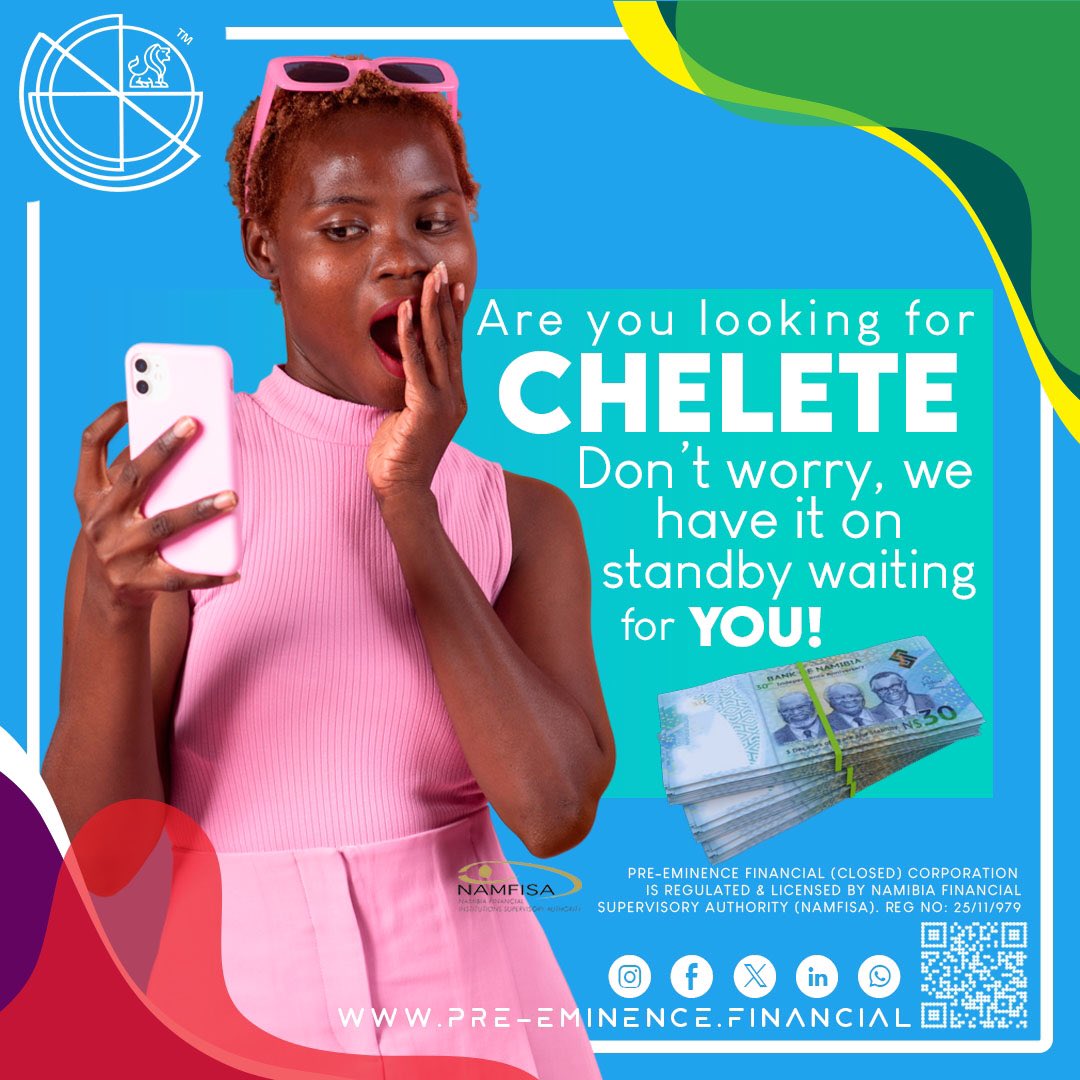 pf_namibia's tweet photo. Short on cash? We got you! Apply now. 🤑
•
•
•
•
#PreeminenceFinancial #360Finance #Financialservices #FinanceNamibia https://t.co/bAHYmkq5L9