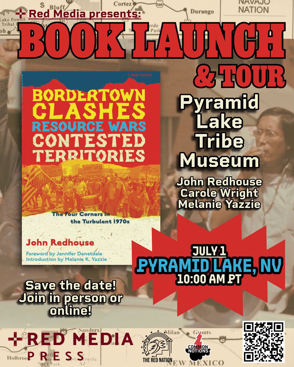 BOOK LAUNCH TODAY! 📚⚡️

Bordertown Clashes, Resource Wars, and Contested Territories: The Four Corners in the Turbulent 1970s

Purchase this week with Red Media in person or online with @commonnotions 

Join the livestream soon: youtube.com/live/RLArgo31A…