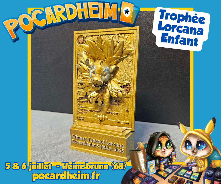🏆En plus des displays, coffrets et autres cartes promos offerts par <a href="/pokemom_s/">PokéMom's</a> 's, les gagnants des tournois enfants et adultes remporteront un magnifique trophée réalisé par <a href="/Obsydianproduct/">OBSYDIAN</a>

Raison de plus pour prendre les dernières places de ces tournois !