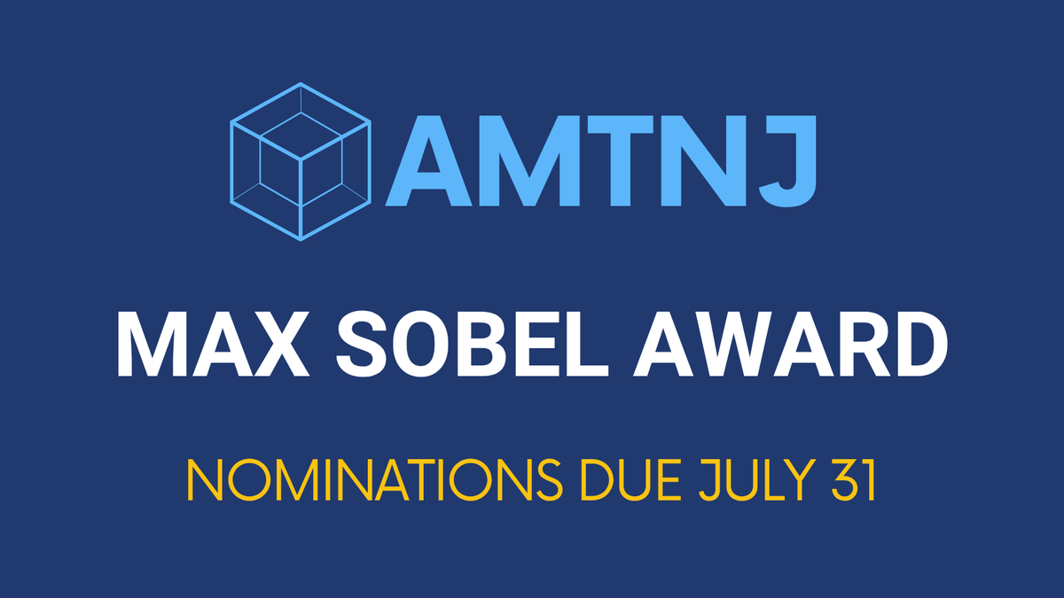 Leadership. Service. Impact.
The Max Sobel Award recognizes NJ educators who advance mathematics through mentorship, curriculum, and professional service.

Nominate your math hero by July 31!
docs.google.com/document/d/1rb…
 #MathEducation #AMTNJ #NJTeachers