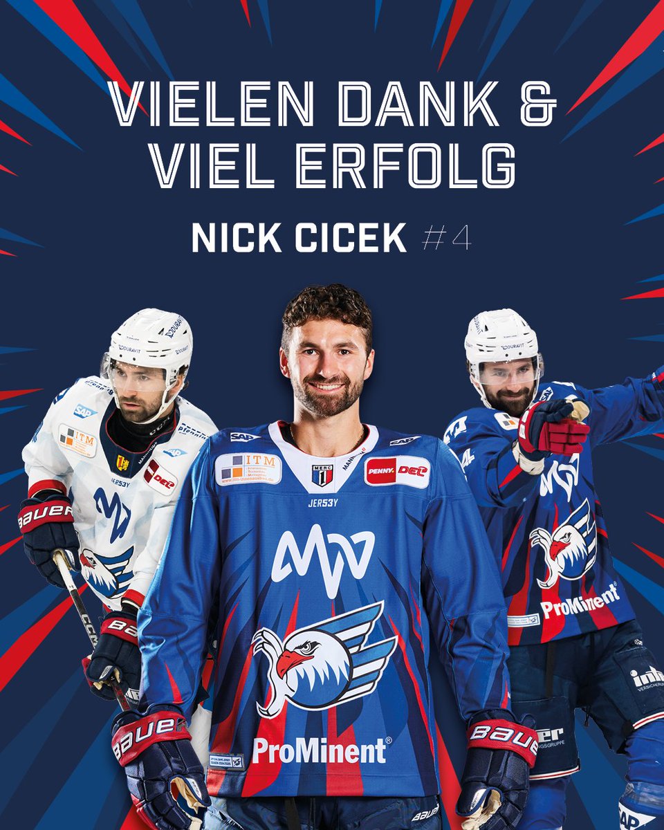 #Abgang 
Verteidiger Nick Cicek wird nicht nach Mannheim zurückkehren. bit.ly/3I9Sh16 #AdlerMannheim 
#fürMannheim