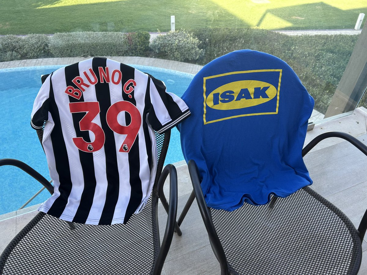 Drying the family shirts on vacation. Representing... <a href="/NUFC/">Newcastle United</a> <a href="/NCSL1892/">Newcastle Consortium Supporters</a> <a href="/NewcastlePod/">Skjæreskrik</a> <a href="/NewcastleFansTV/">Newcastle Fans TV</a> <a href="/nufctrust/">Newcastle United Supporters Trust</a> <a href="/ChronicleNUFC/">The Chronicle</a> <a href="/ADMusgrove/">Andrew Musgrove</a> <a href="/SamMulliner/">Sam Mulliner</a>