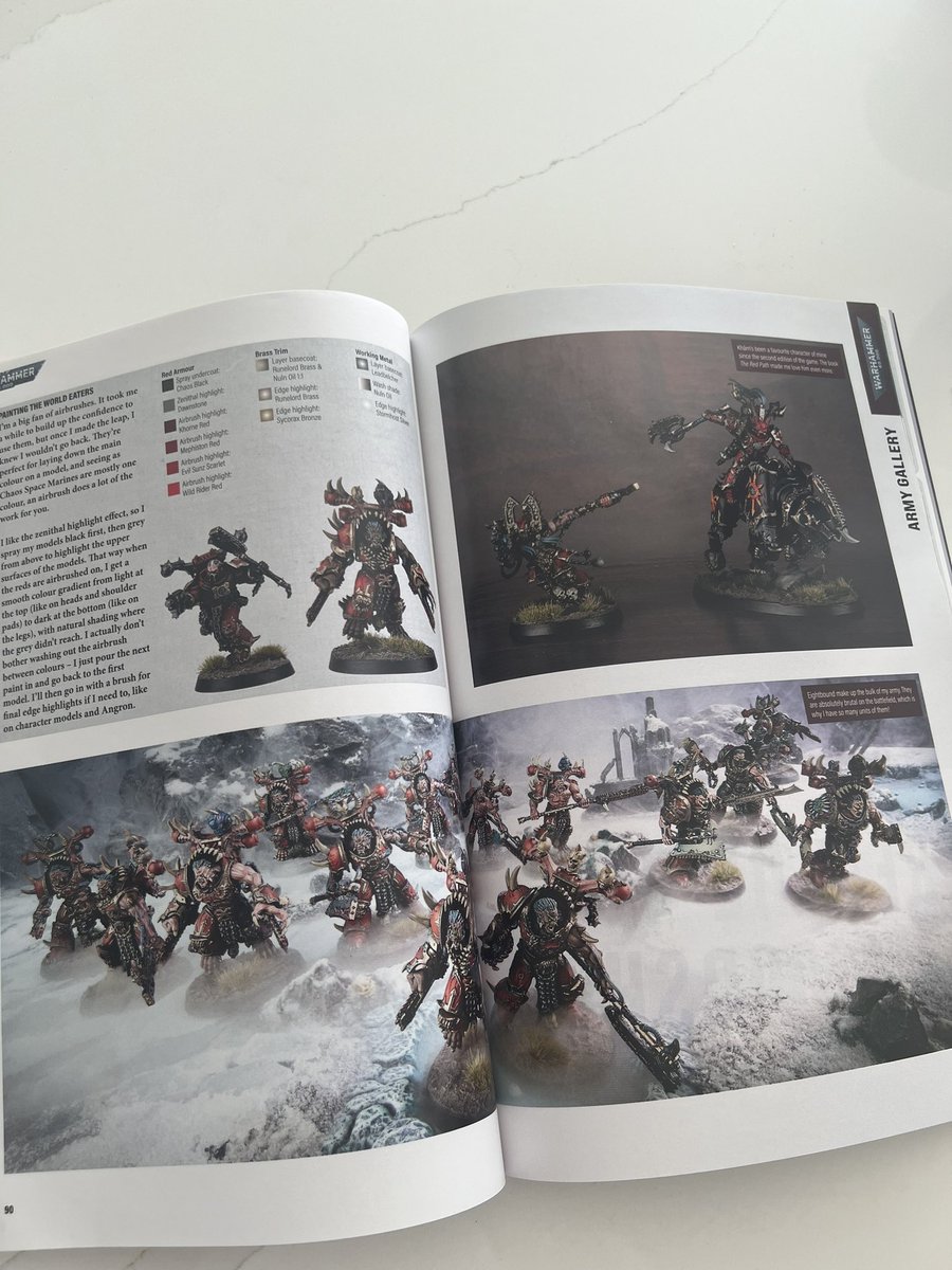 Wow! One of my great accomplishments no doubt having my army of The World Eaters feature in this months White Dwarf magazine. I spent countless hours painting it with one model over 30 hours to paint alone!🙈 <a href="/warhammer/">Warhammer Official</a> 🙌🏻🔥