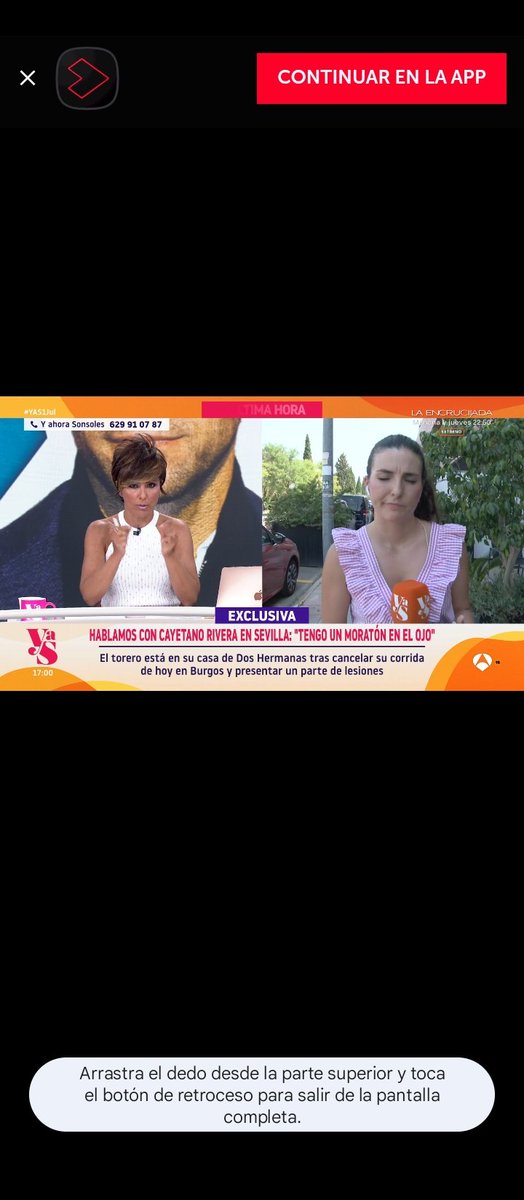 Nuestra <a href="/Eva_Ramos_/">Eva Ramos</a> nos cuenta la última hora de Cayetano Rivera.
Sevilla.
<a href="/YAhoraSonsoles/">Y Ahora Sonsoles</a> <a href="/antena3com/">Antena 3</a>