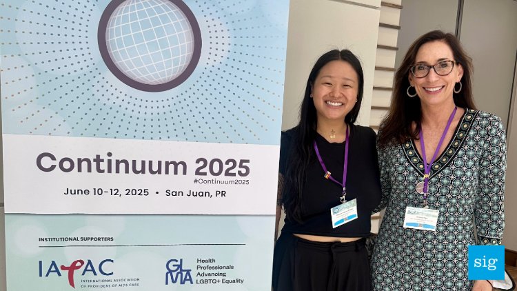 ColumbiaSIG's tweet photo. At Continuum 2025, hosted by the International Association of Providers of AIDS Care, SIG Co-Director Dr. Victoria Frye and doctoral student Madison Xiaoyao Bogard presented important new research from multiple studies, including ENVIO. https://t.co/tPRZdpdTYi
