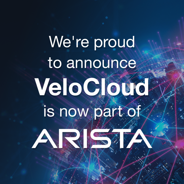 **Great News!**
VeloCloud has moved to <a href="/AristaNetworks/">Arista Networks</a>! We’re thrilled to unite our SD-WAN strengths and AI networking capabilities, bringing our customers &amp; partners even greater value and innovation.
 
Follow <a href="/AristaNetworks/">Arista Networks</a> for future updates
 
More 👉🏻 bit.ly/4nLoT1J