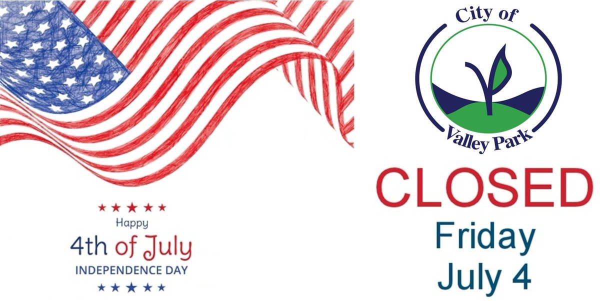 Valley Park City Hall be closed at Noon on Thursday, July 3rd for Training and on July 4th in observance of Independence Day. City offices will re-open on Monday, 

Mayor Chandra L. Webster.
valleyparkmo.org/home/news/we-w…