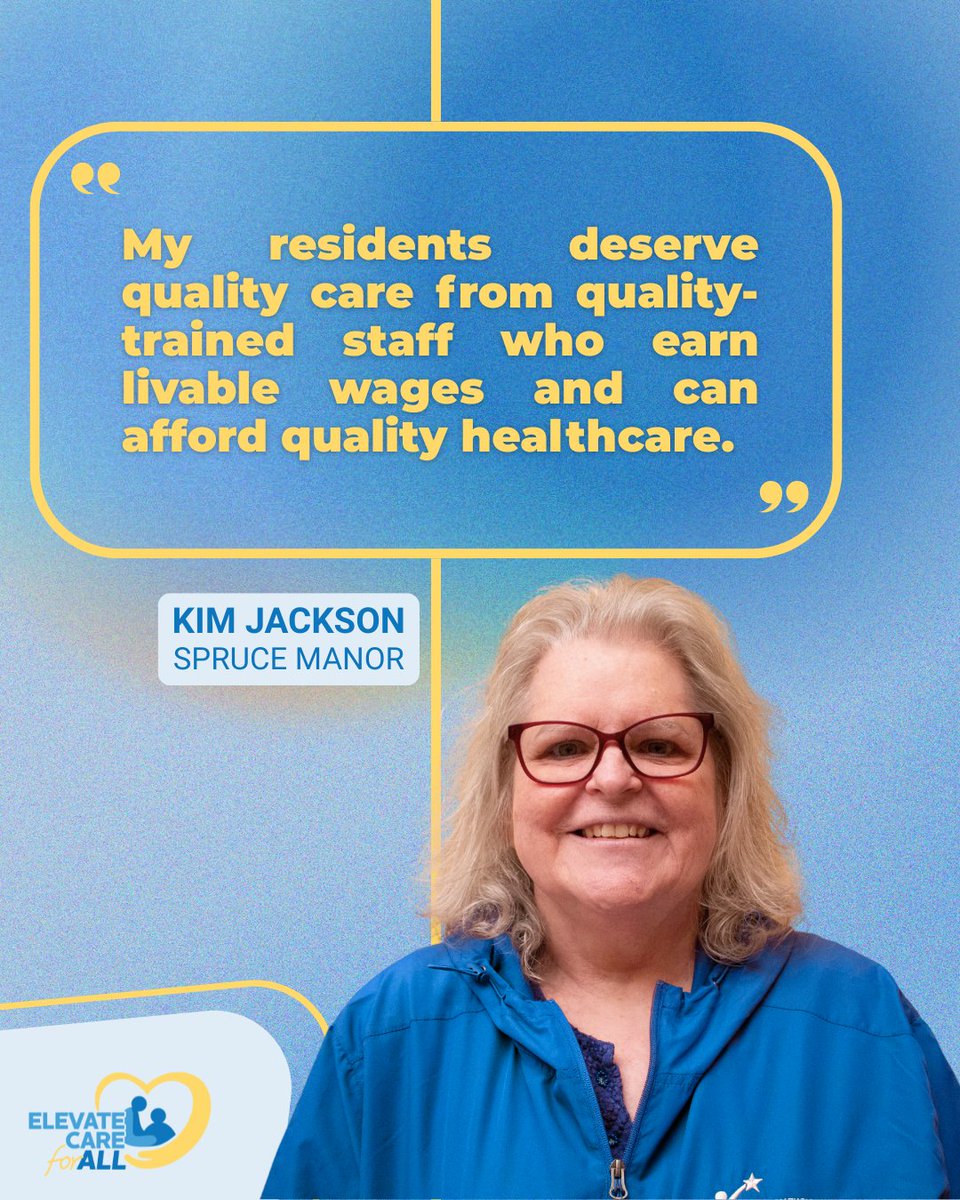 seiuhcpa's tweet image. Nursing home workers are constantly doing more with less: fewer supplies, fewer staff, and constant job insecurity.
It’s leading to burn out!
Workers like Kim are ready to work with responsible operators and hold others accountable to raise the standards of care.