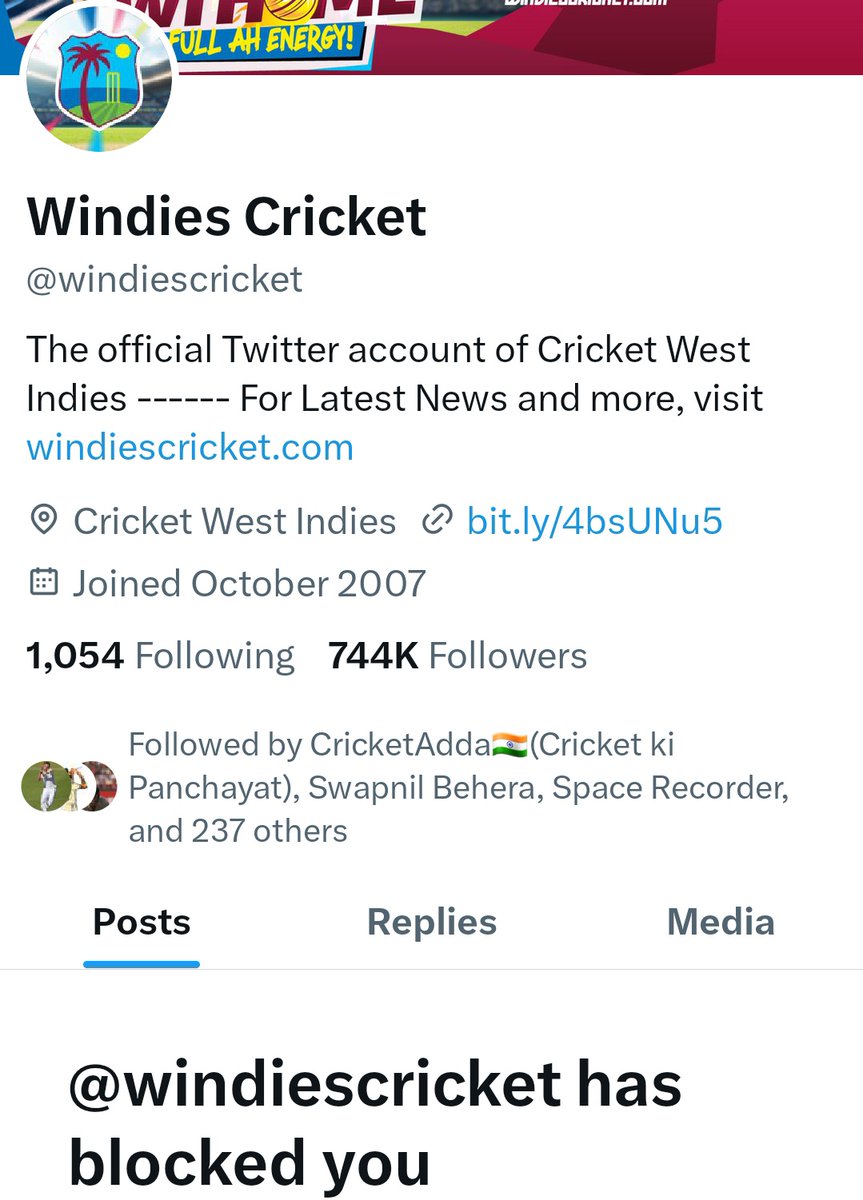 CRICKET WEST INDIES BLOCKED ME FOR CALLING OUT SHAMAR JOSPEH, I JUST REALISED😭😭