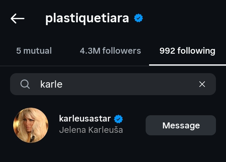 Jelena and plastique tiara are following each other on instagram yall 🫶🏽